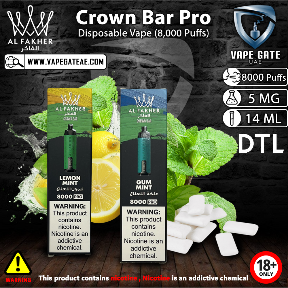 does fifty bar vape have thc Al Fakher Crown Bar Crystal 8000 Disposable main image 0