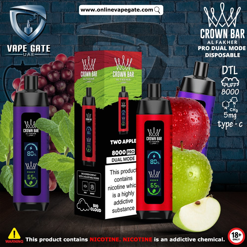 Al Fakher - Crown Bar Pro Dual Mode Disposable Vape (8,000 Puffs)