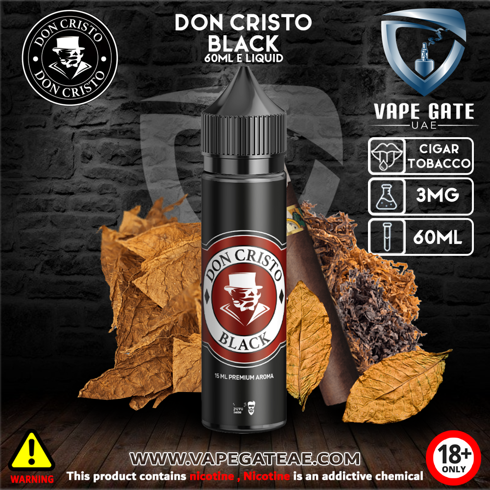 Don Cristo Black 60ml E juice by PGVG Same Day Delivery Abu Dhabi & Dubai Don Cristo Black 60ml E juice by PGVG Same Day Delivery Abu Dhabi & Dubai