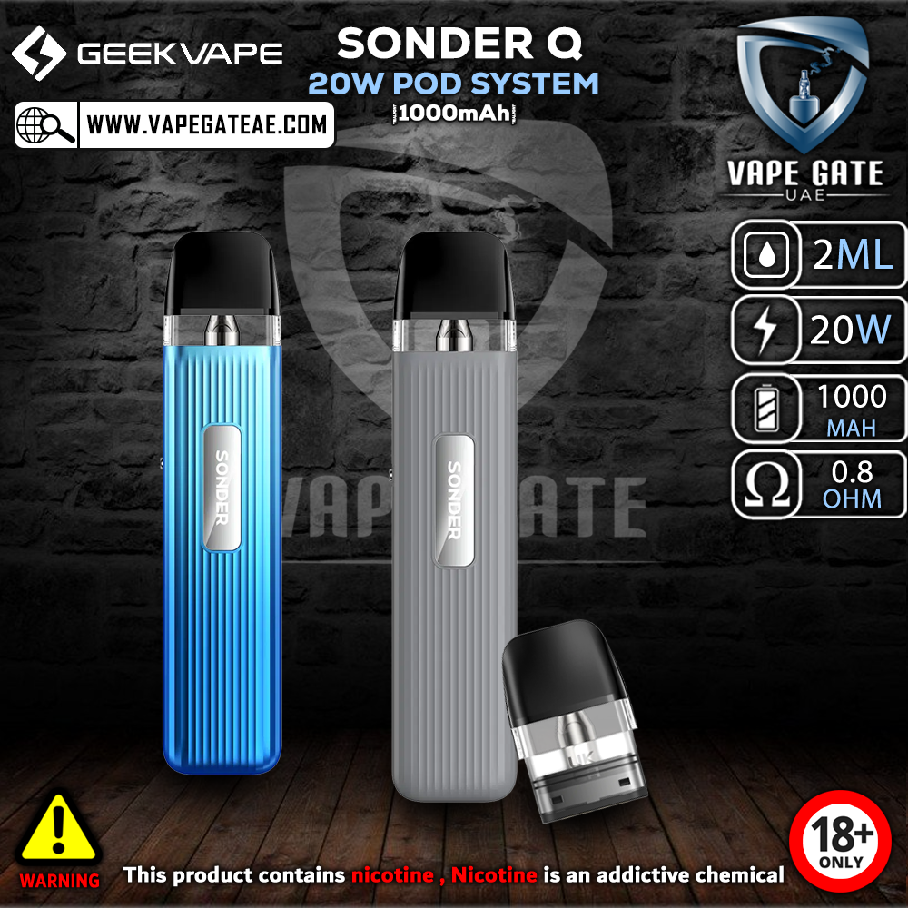 GEEKVAPE SONDER Q 20W POD SYSTEM (1000mAh) | Same Day Delivery Abu Dhabi & Dubai GEEKVAPE SONDER Q 20W POD SYSTEM (1000mAh) | Same Day Delivery Abu Dhabi & Dubai