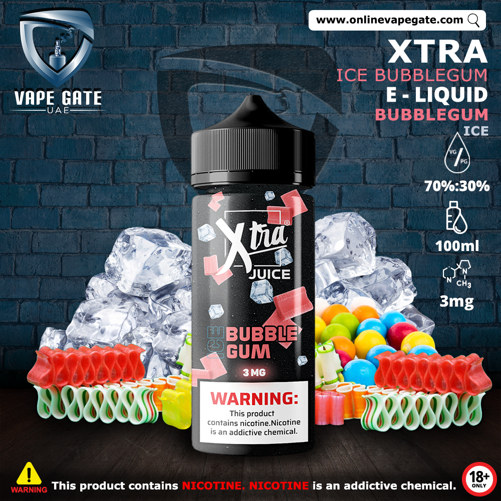 ICE BUBBLEGUM - XTRA ELIQUID 100ML | Best shop Vape In Dubai UAE ICE BUBBLEGUM - XTRA ELIQUID 100ML | Best shop Vape In Dubai UAE