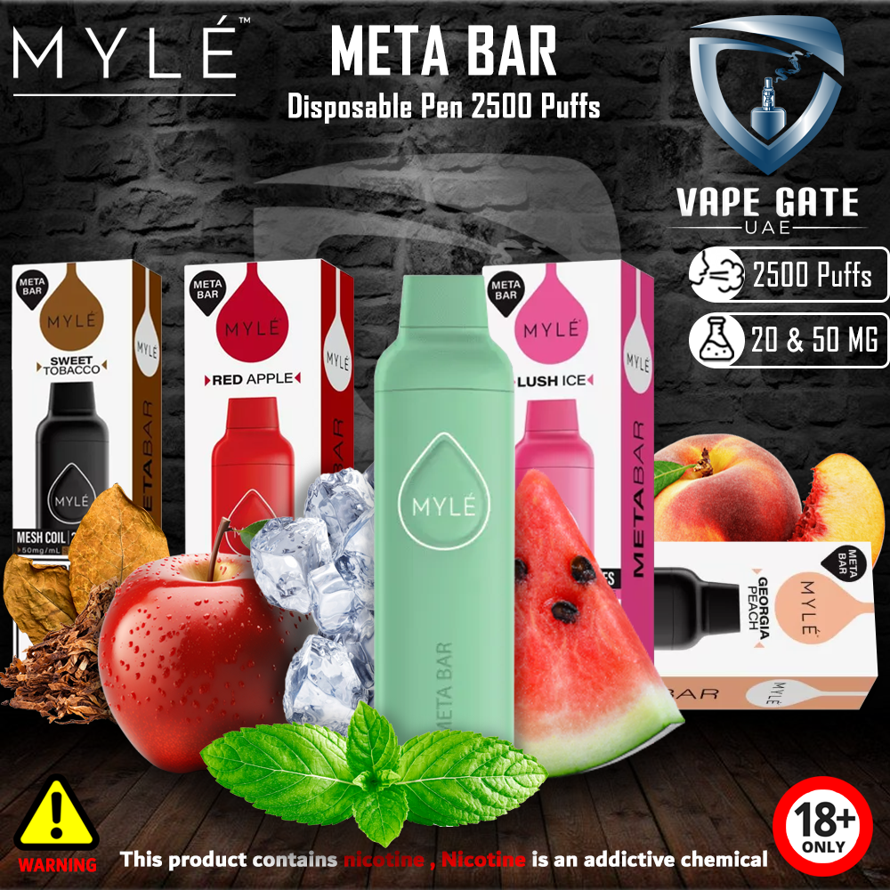 Myle - Meta Bar Disposable Pen 2500 Puffs| Dubai Same Day Delivery | Abu Dhabi Myle - Meta Bar Disposable Pen 2500 Puffs| Dubai Same Day Delivery | Abu Dhabi