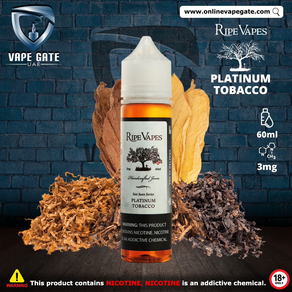 Platinum Tobacco - 60ml E liquid by Ripe Vape | Same Day Delivery Abu Dhabi & Dubai Platinum Tobacco - 60ml E liquid by Ripe Vape | Same Day Delivery Abu Dhabi & Dubai