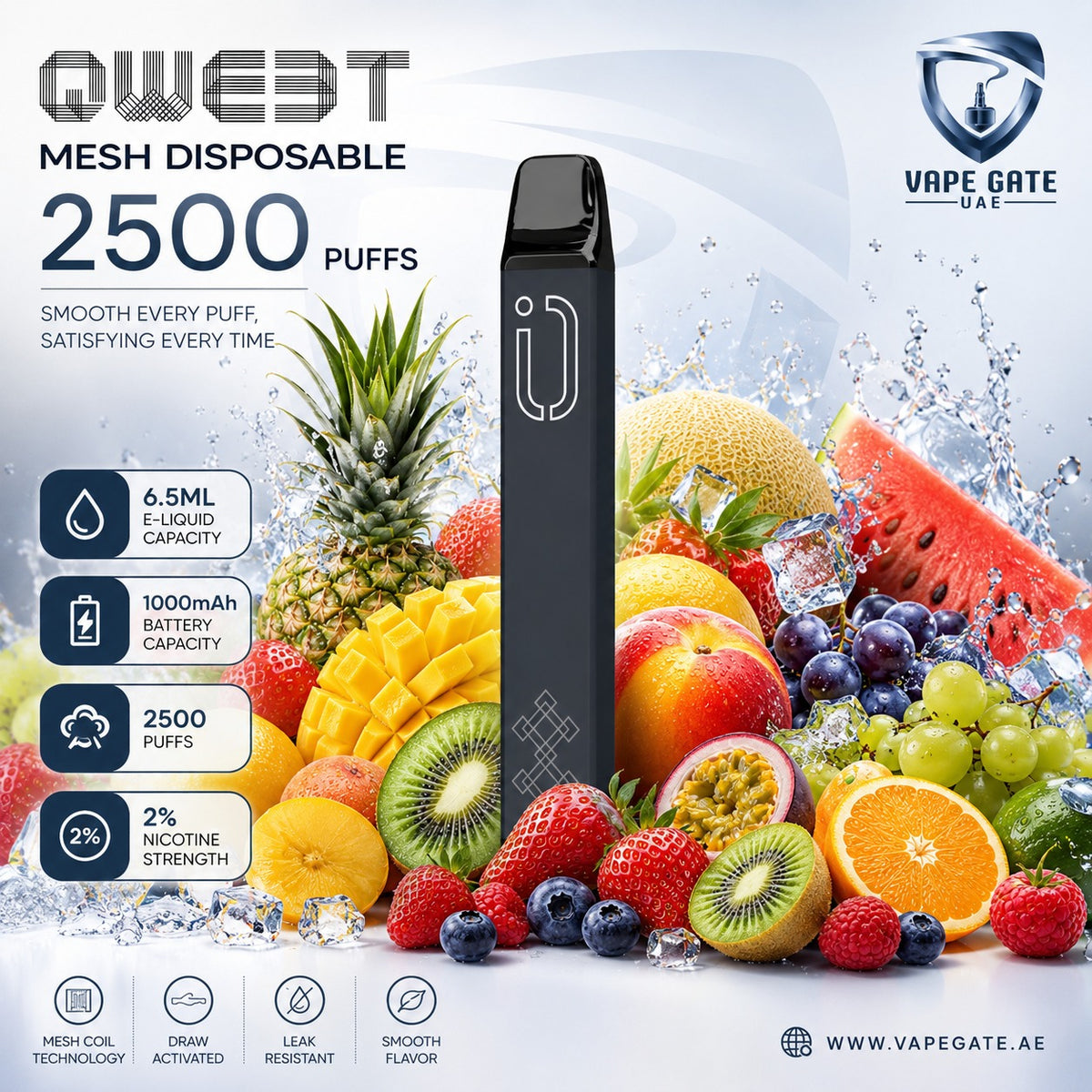 qweet vape flavors MESH DISPOSABLE 2500 PUFFS | Dubai & Abu Dhabi Flavors:Red Bang HQD Cuvie Plus Rainbow EVO Bar Vapes |