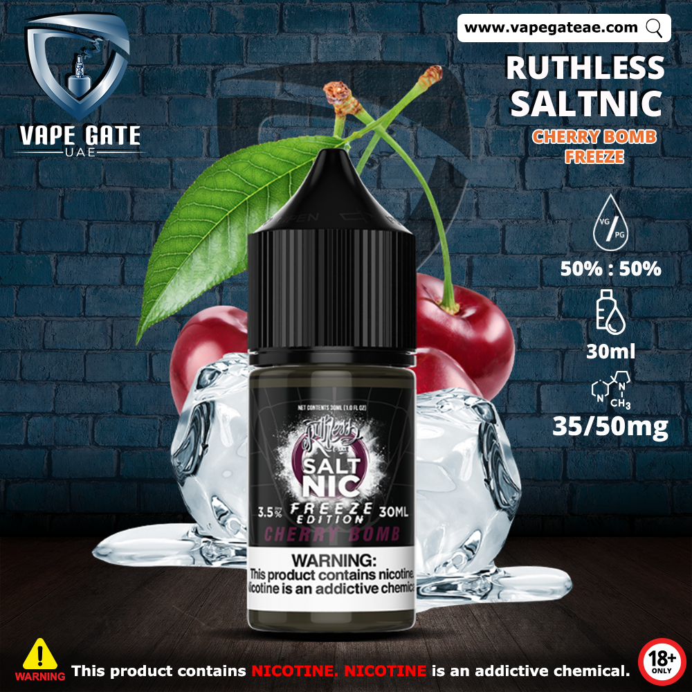Ruthless Cherry Bomb Freeze Edition SaltNic 30ml | Same Day Delivery Abu  Dhabi Dubai