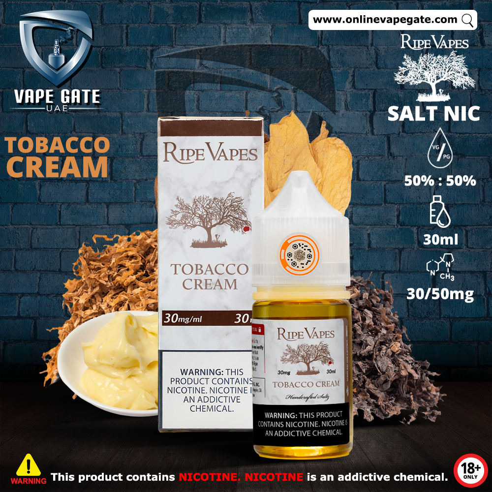Tobacco Cream 30ml SaltNic by Ripe Vape | Same Day Vape Delivery Abu Dhabi Dubai Tobacco Cream 30ml SaltNic by Ripe Vape | Same Day Vape Delivery Abu Dhabi Dubai
