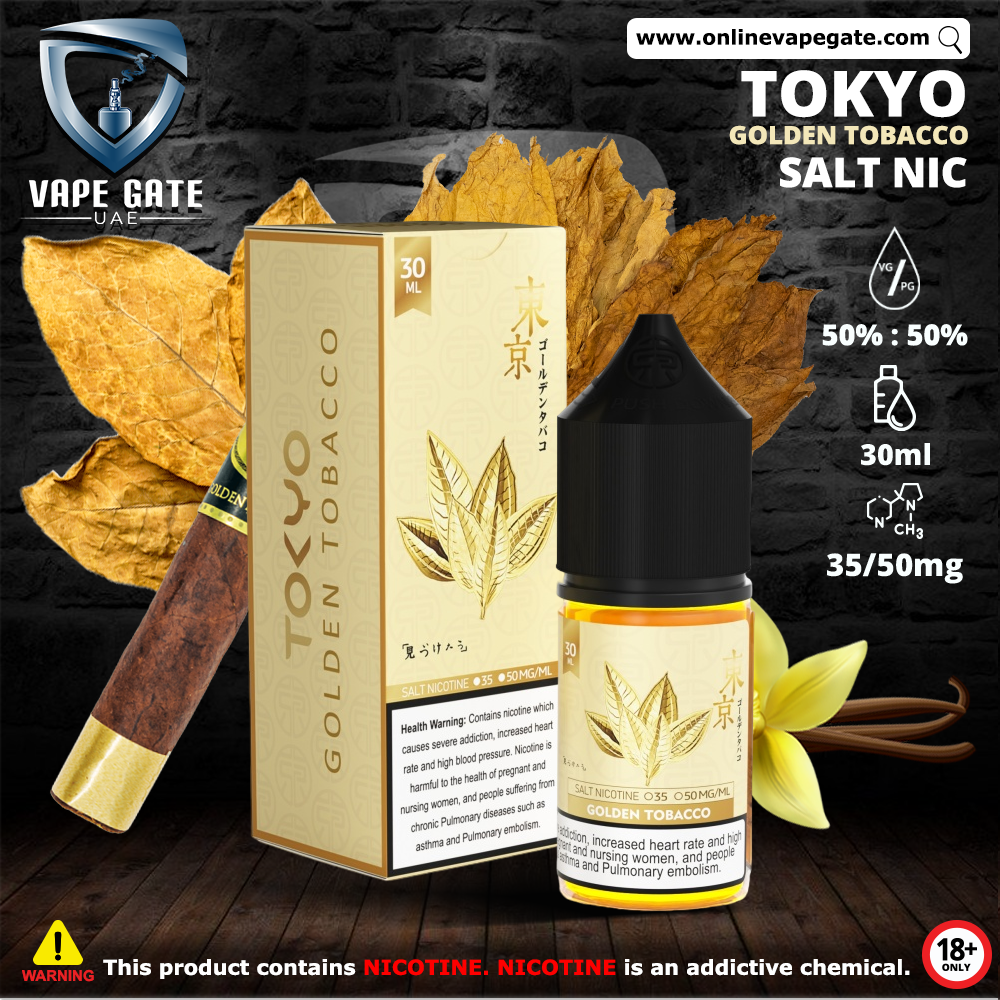 golden tobacco vape juice Tokyo Golden Tobacco Saltnic 30ml | Ras Al Khaimah & Abu Dhabi UAE golden tobacco vape juice Tokyo Golden Tobacco Saltnic 30ml | Ras Al Khaimah & Abu Dhabi UAE