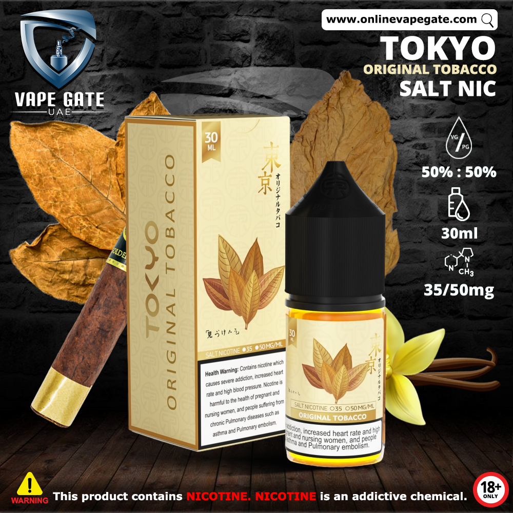 Tokyo Original Tobacco Saltnic 30ml | Ras Al Khaimah & Abu Dhabi UAE