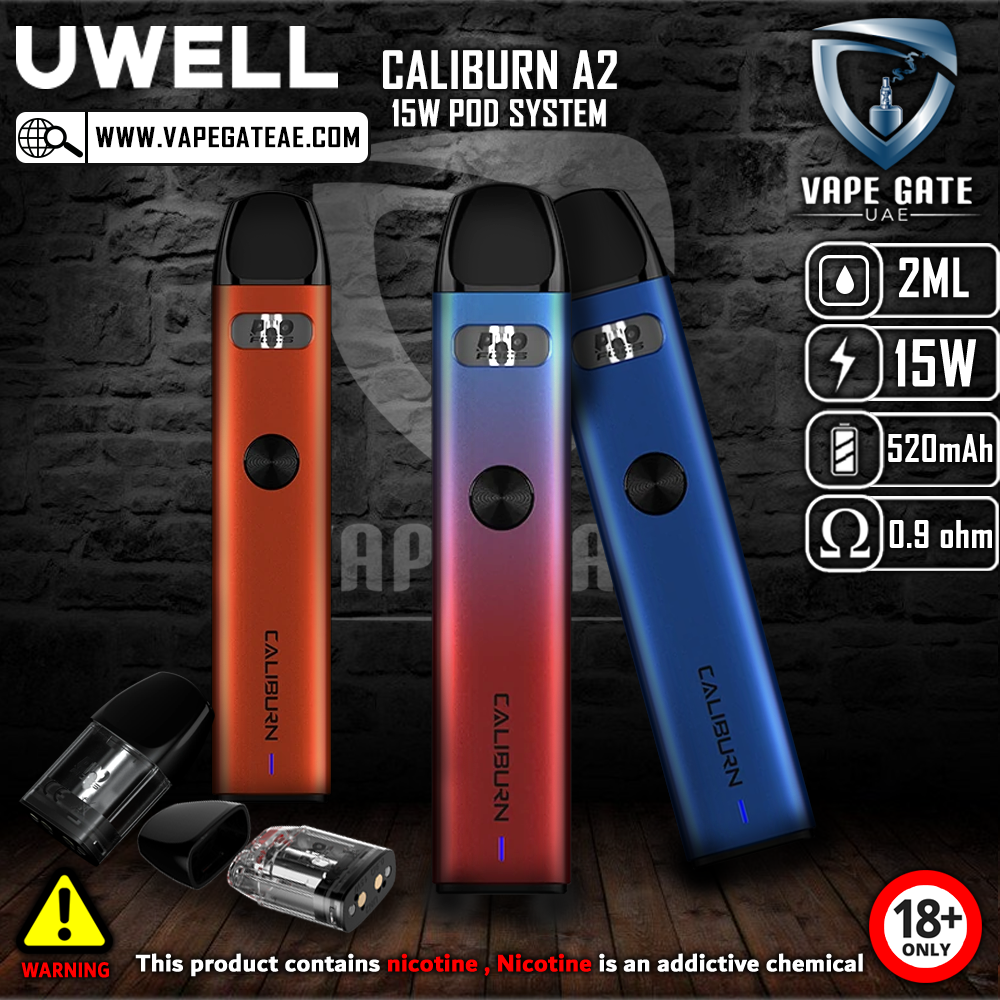 UWELL CALIBURN A2 15W POD SYSTEM Dubai, Abu Dhabi - Vape Gate UAE UWELL CALIBURN A2 15W POD SYSTEM Dubai, Abu Dhabi - Vape Gate UAE