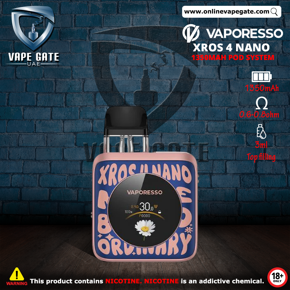 VAPORESSO XROS 4 NANO 1350mAh POD SYSTEM | Vape Kit in UAE | Abu Dhabi & Dubai VAPORESSO XROS 4 NANO 1350mAh POD SYSTEM | Vape Kit in UAE | Abu Dhabi & Dubai