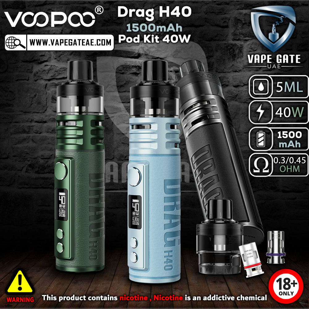 Voopoo Drag H40 Price VOOPOO Drag H40 1500mAh Pod Kit (40W) Voopoo Drag H40 Price VOOPOO Drag H40 1500mAh Pod Kit (40W)