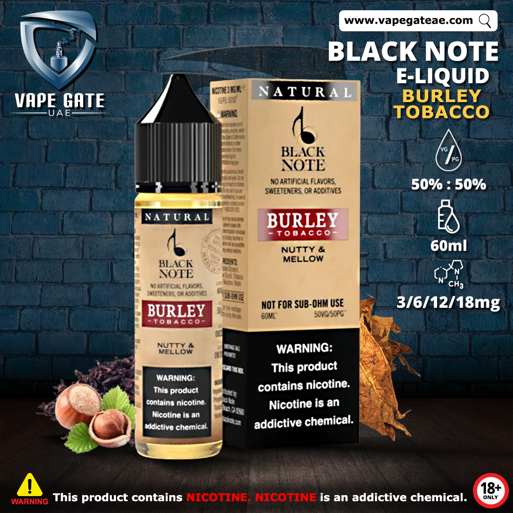 Black Note Burley Tobacco 60ML | Abu Dhabi UAE | KSA Saudi Arabia Black Note Burley Tobacco 60ML | Abu Dhabi UAE | KSA Saudi Arabia