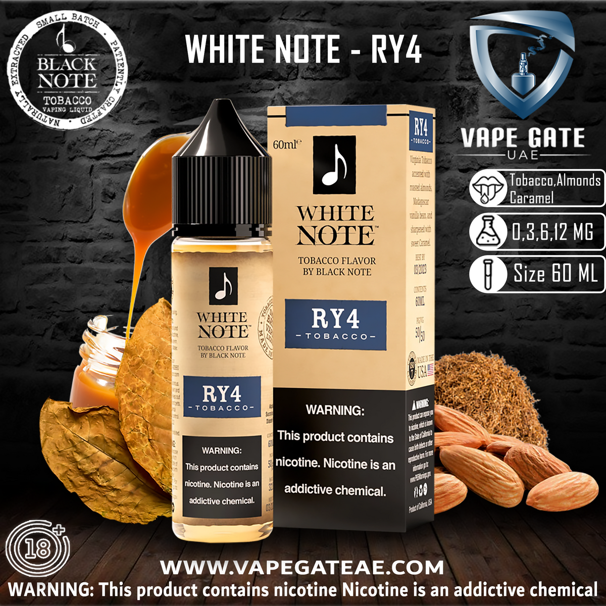 WHITE NOTE - RY4 Tobacco 60ML | Abu Dhabi UAE | KSA Saudi Arabia