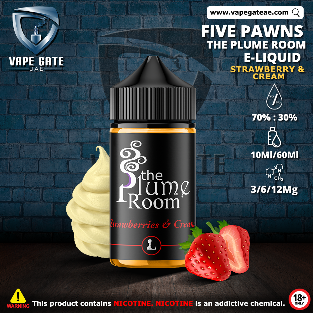 buddha blue vape Five Pawns Plume Room Strawberries, Cream e-liquid Dubai