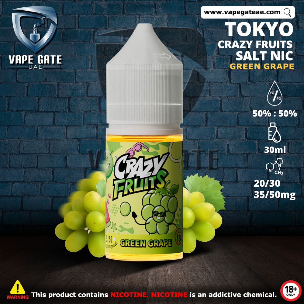 Tokyo Crazy Fruits Green Grape Saltnic 30ml | Dubai | Abu Dhabi | Same Day  Delivery