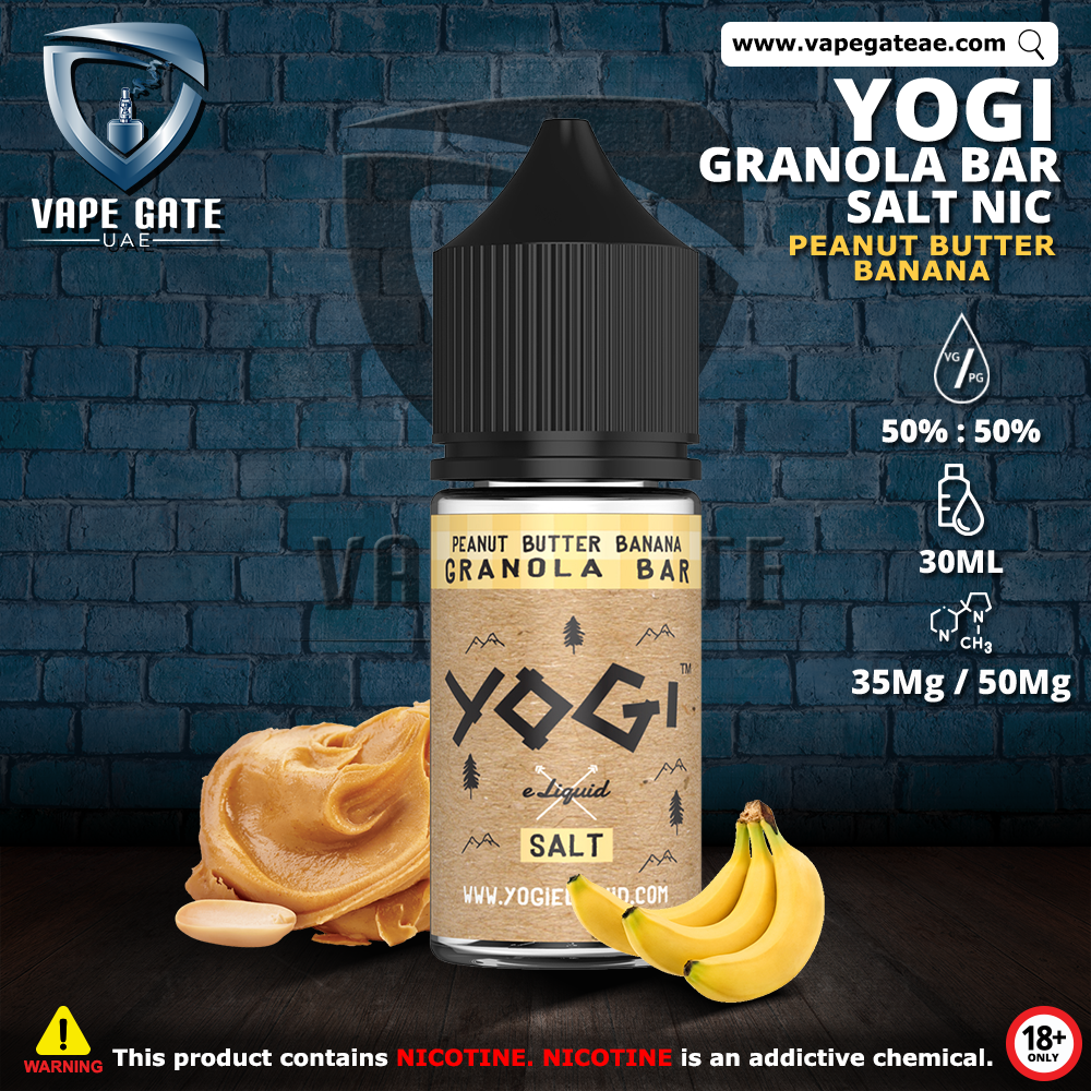 Yogi Granola Bar Peanut Butter Banana 30ml Saltnic | Vape shop Dubai Yogi Granola Bar Peanut Butter Banana 30ml Saltnic | Vape shop Dubai