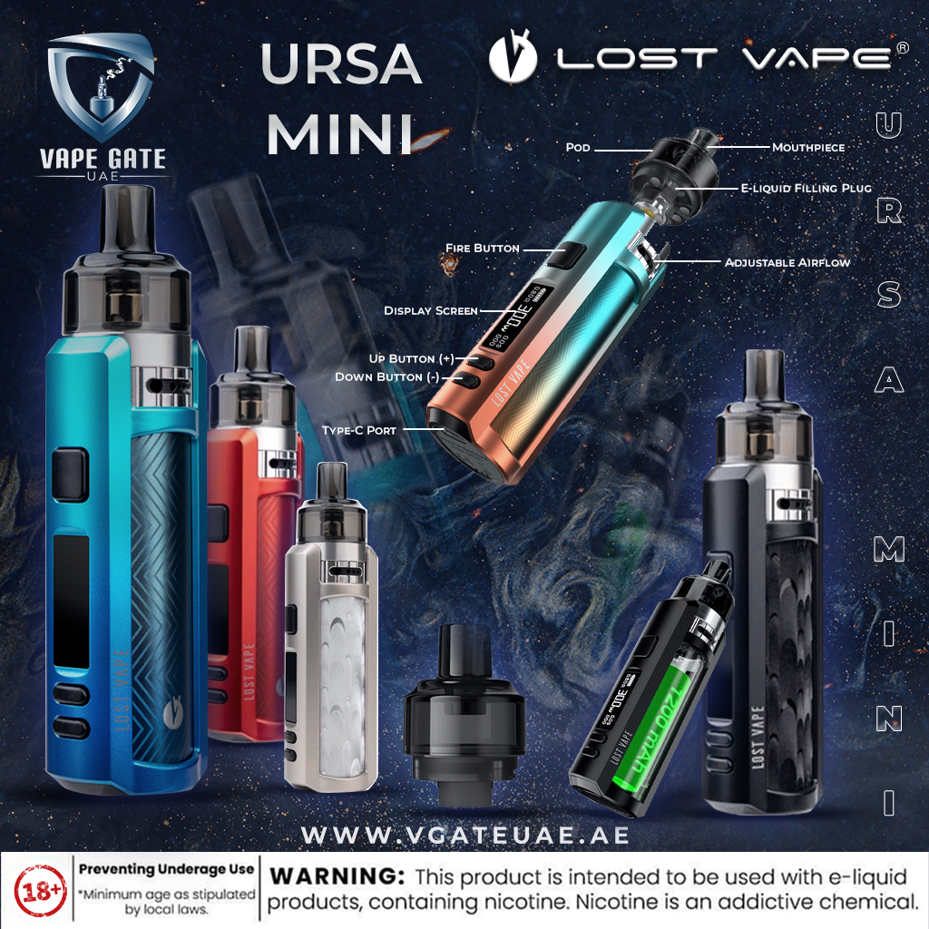 LOST VAPE URSA MINI POD SYSTEM KIT 1200MAH LOST VAPE URSA MINI POD SYSTEM KIT 1200MAH