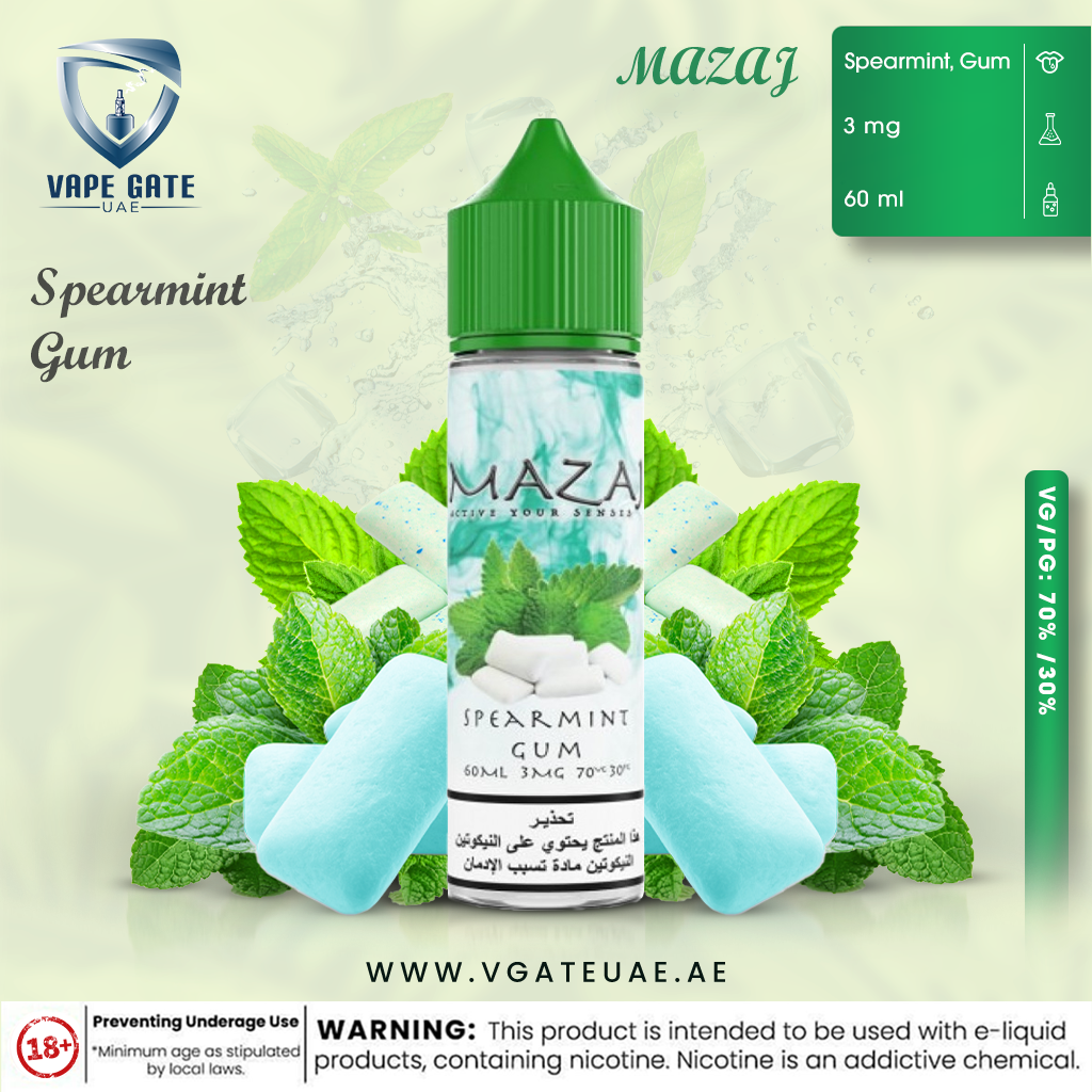 Spearmint Gum - by Mazaj 60ml E Juice Spearmint Gum - by Mazaj 60ml E Juice