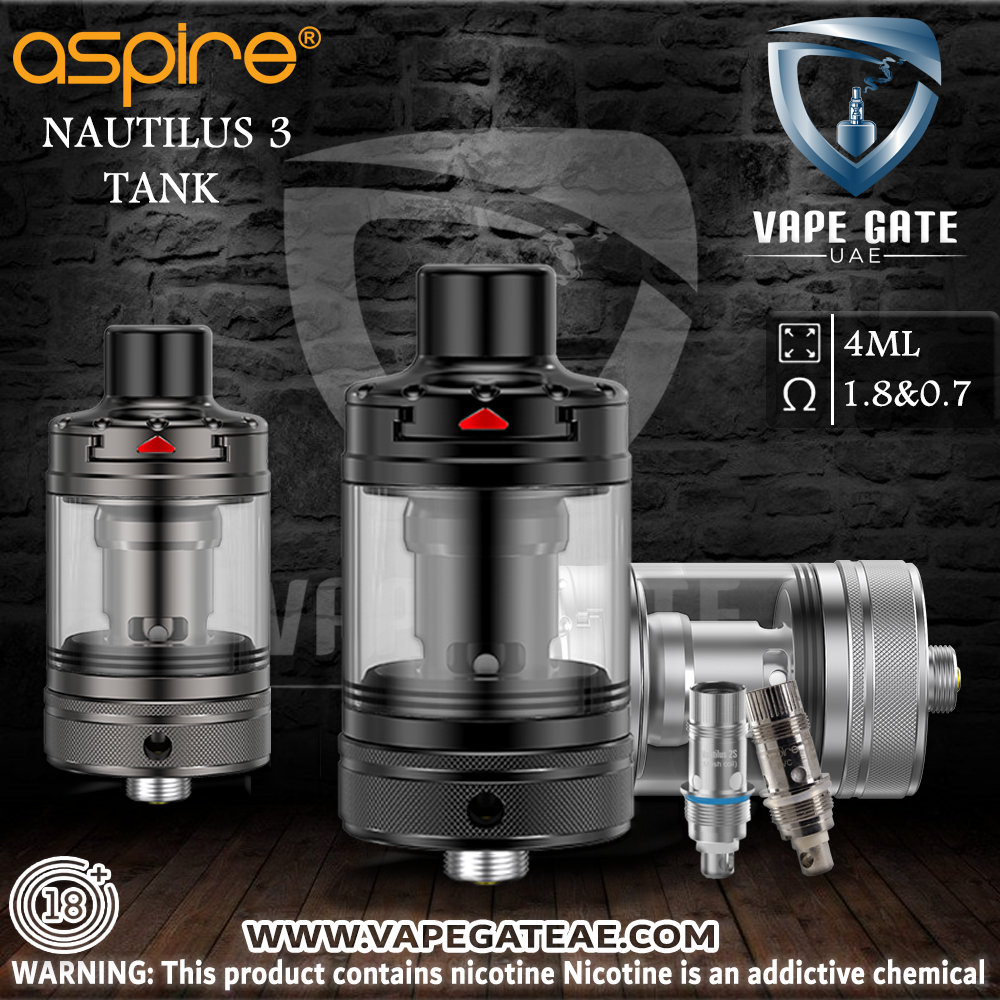 ASPIRE NAUTILUS 3 TANK | UAE & KSA | Best Vape Shop In UAE ASPIRE NAUTILUS 3 TANK | UAE & KSA | Best Vape Shop In UAE