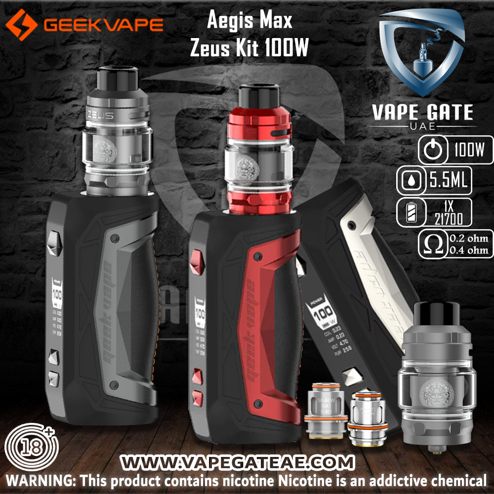 GeekVape Aegis Max Zeus Kit 100w Starter Kit | UAE | Vape Riyadh | New kits GeekVape Aegis Max Zeus Kit 100w Starter Kit | UAE | Vape Riyadh | New kits