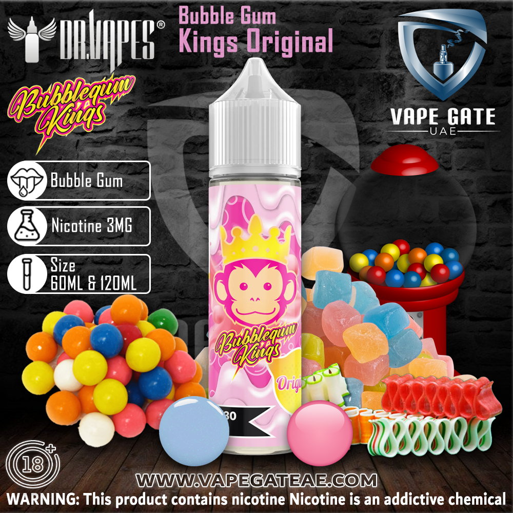 Bubble Gum Kings Original 60ml by Dr. Vapes Abu Dhabi Dubai | Vape Gate UAE Bubble Gum Kings Original 60ml by Dr. Vapes Abu Dhabi Dubai | Vape Gate UAE