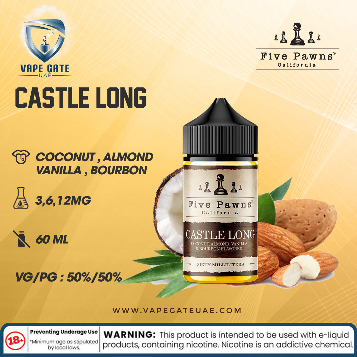Castle Long Vape Juice Castle Long - 30ml SaltNic by Five Pawns California  | Abu Dhabi & Dubai Castle Long - Five Pawns - Vape Juice