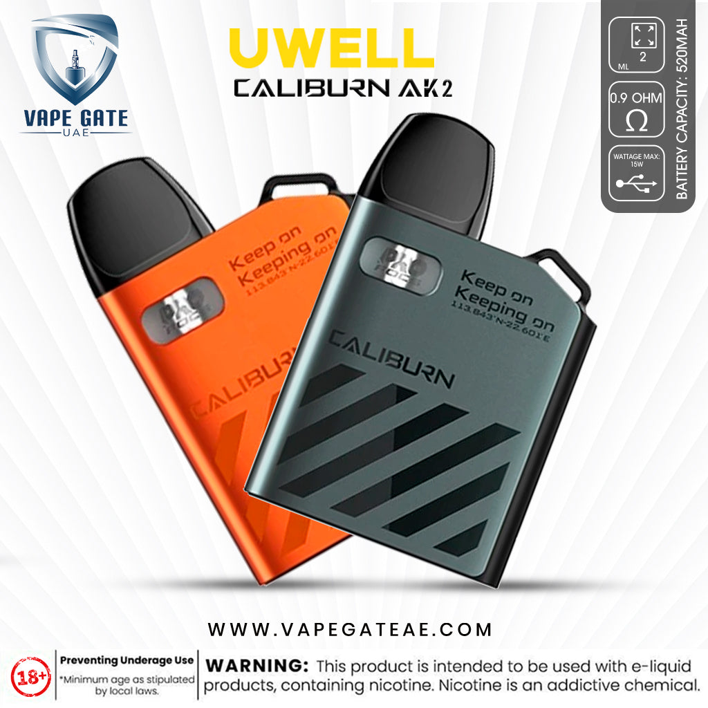 Uwell Caliburn AK2 Pod System Kit 520mAh Dubai, Abu Dhabi - Vape Gate UAE Uwell Caliburn AK2 Pod System Kit 520mAh Dubai, Abu Dhabi - Vape Gate UAE