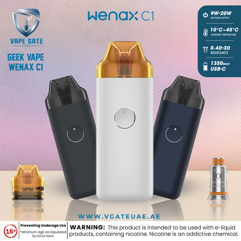 GEEK VAPE WENAX C1 20W POD SYSTEM | Vape Gate UAE GEEK VAPE WENAX C1 20W POD SYSTEM | Vape Gate UAE