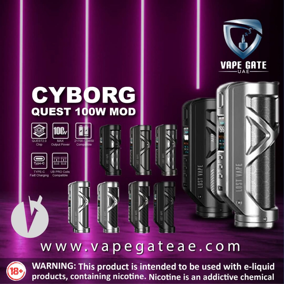 Maclaren Quest Mod LOST VAPE CYBORG QUEST 100W FULL KIT| Dubai & Abu Dhabi  UAE