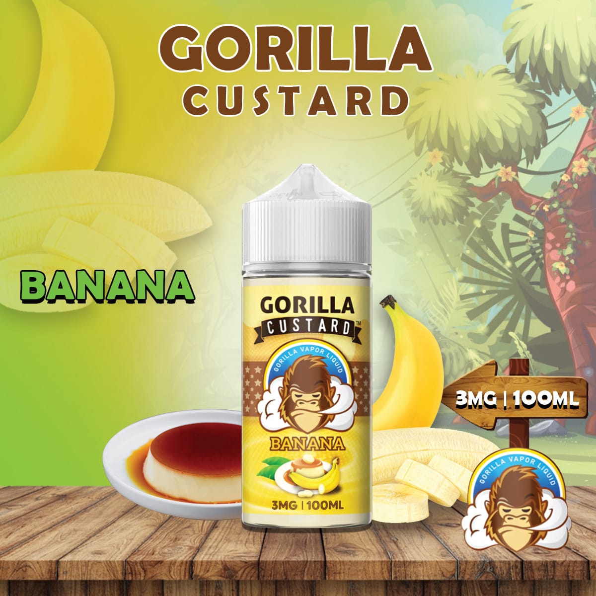 Gorilla Custard Banana by E&B Flavor 60ml/100ml | Vape Riyadh KSA | Abu Dhabi & Dubai UAE Gorilla Custard Banana by E&B Flavor 60ml/100ml | Vape Riyadh KSA | Abu Dhabi & Dubai UAE