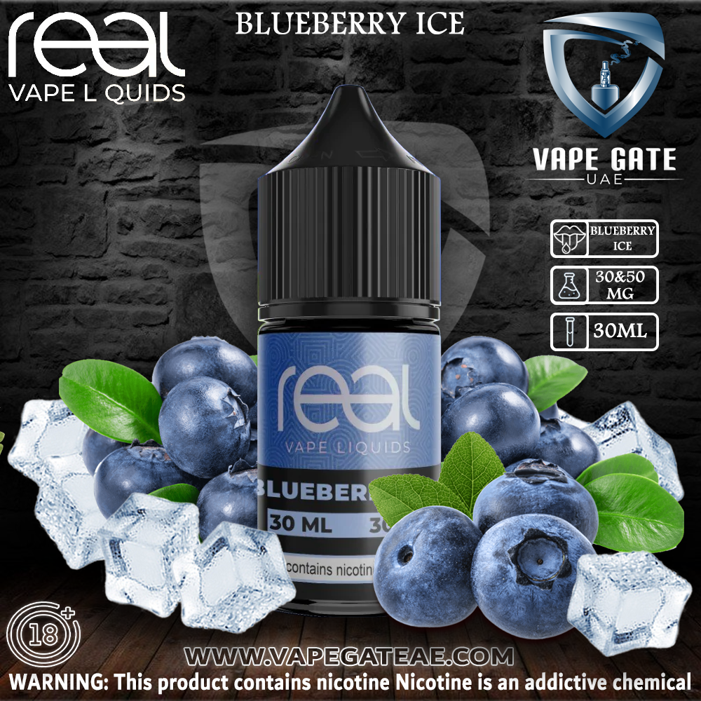 BLUEBERRY ICE - REAL VAPE SALTNIC 30ml | FREE Delivery Across UAE 300+AED| Discounted Prices. BLUEBERRY ICE - REAL VAPE SALTNIC 30ml | FREE Delivery Across UAE 300+AED| Discounted Prices.