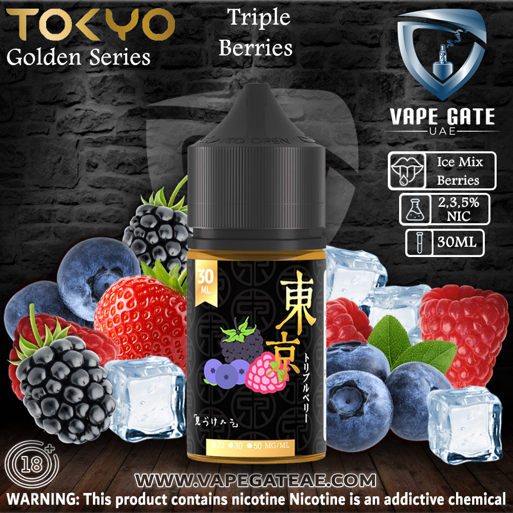 Tokyo Golden Series Triple Berries Saltnic 30ml | Sharjah & Abu Dhabi UAE | Vape Riyadh KSA Tokyo Golden Series Triple Berries Saltnic 30ml | Sharjah & Abu Dhabi UAE | Vape Riyadh KSA