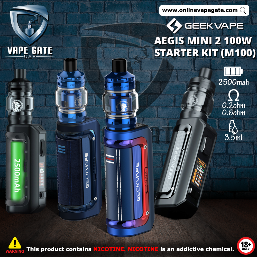 GEEKVAPE AEGIS MINI 2 M100 100W STARTER KIT | Best Vape Kit Dubai GEEKVAPE AEGIS MINI 2 M100 100W STARTER KIT | Best Vape Kit Dubai