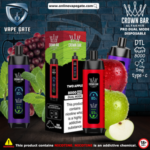 Al Fakher - Crown Bar Pro Dual Mode Disposable Vape (8,000 Puffs) | Same Day Delivery Abu Dhabi Dubai Al Fakher - Crown Bar Pro Dual Mode Disposable Vape (8,000 Puffs) | Same Day Delivery Abu Dhabi Dubai