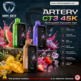 Artery CT3 45K Rechargeable Disposable Vape (45,000 Puffs) Vape Delivery UAE 