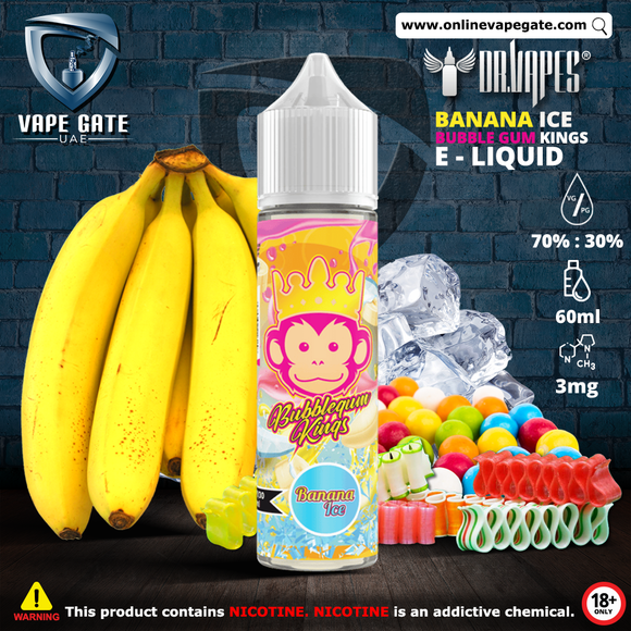 Bubble Gum Kings Banana Ice 60ml by Dr. Vapes DUBAI ABU DHABI AL AIN AJMAN RAK KSA\