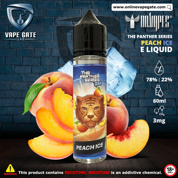 Peach Ice - The Panther Series Ice E Liquid by Dr. Vapes vape delivery abu dhabi