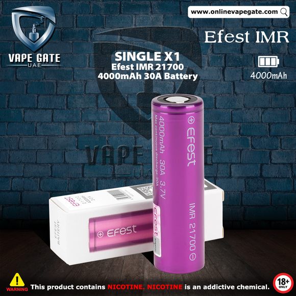 EFEST 21700 4000MAH 30A IMR BATTERY Vape Delivery Dubai
