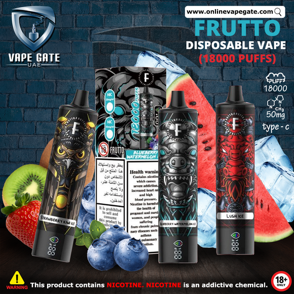 FRUTTO Disposable Vape (18000 Puffs) VAPE DELIVERY SAME DAY ABU DHABI