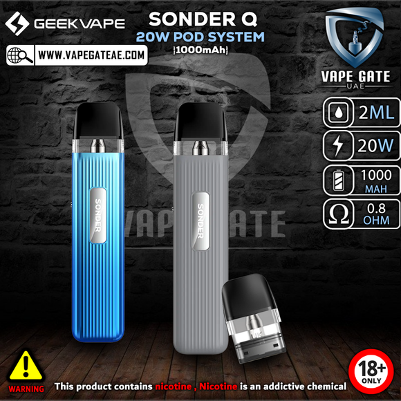 GEEKVAPE SONDER Q 20W POD SYSTEM (1000mAh) | Same Day Delivery Abu Dhabi & Dubai GEEKVAPE SONDER Q 20W POD SYSTEM (1000mAh) | Same Day Delivery Abu Dhabi & Dubai