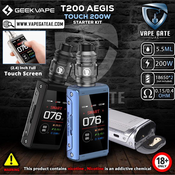 GEEKVAPE T200 AEGIS TOUCH 200W STARTER KIT | Same Day Delivery Abu Dhabi & Dubai GEEKVAPE T200 AEGIS TOUCH 200W STARTER KIT | Same Day Delivery Abu Dhabi & Dubai