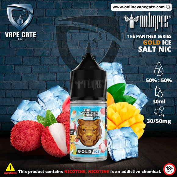 Gold Ice - The Panther Series Ice 30ml Saltnic by Dr. Vapes Same Day Delivery Dubai