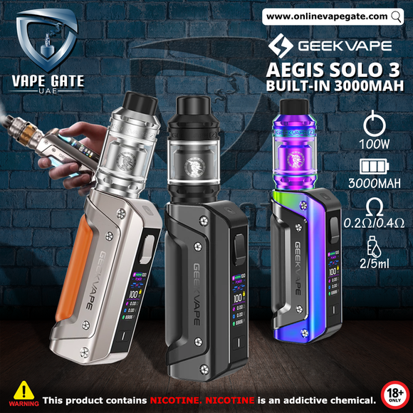 Geekvape Aegis Solo 3 Built In Battery Geekvape Aegis Solo 3 100W Kit Geekvape Aegis Solo 3 Built In Battery Geekvape Aegis Solo 3 100W Kit
