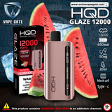 HQD GLAZED RECHARGEABLE DISPOSABLE VAPES (12,000PUFFS) VAPE OFFER ONLINE SHARJAH