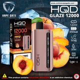 HQD GLAZED RECHARGEABLE DISPOSABLE VAPES (12,000 PUFFS) VAPE OFFER RUWAIS