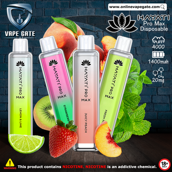 Hayati Pro Max Disposable Vape (4,000 Puffs) Vape Dubai Duty Free 2025