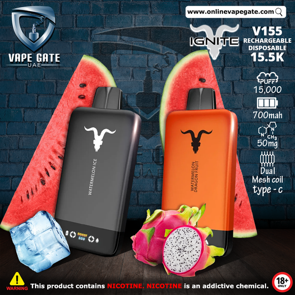 IGNITE - V155 Rechargeable Disposable Vape (15,500 Puffs) Vape Dubai 2025