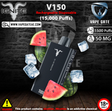 IGNITE - V150 Rechargeable Disposable Vape (15,000 Puffs) vape delivery same day dubai