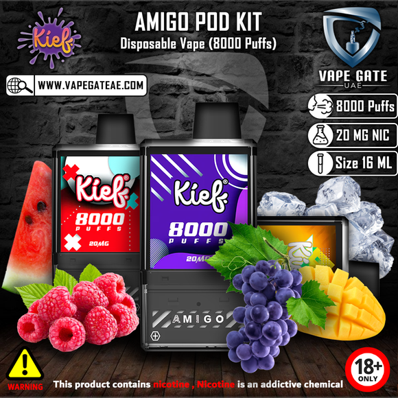 Kief Amigo Pod Kit Disposable Vape (8000 Puffs) Best Vape Offer Online in Abu Dhabi and Dubai 2025