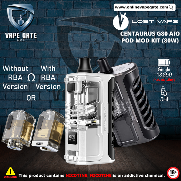 Lost Vape Centaurus G80 AIO Pod Mod Kit (80W) | Fast Delivery Abu Dhabi & Dubai Lost Vape Centaurus G80 AIO Pod Mod Kit (80W) | Fast Delivery Abu Dhabi & Dubai